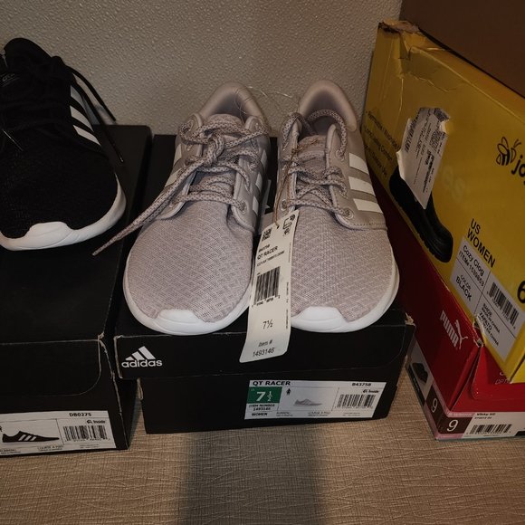 Adidas Women's Cloudfoam QT Racer Shoes - Cloud White - Picture 6 of 8